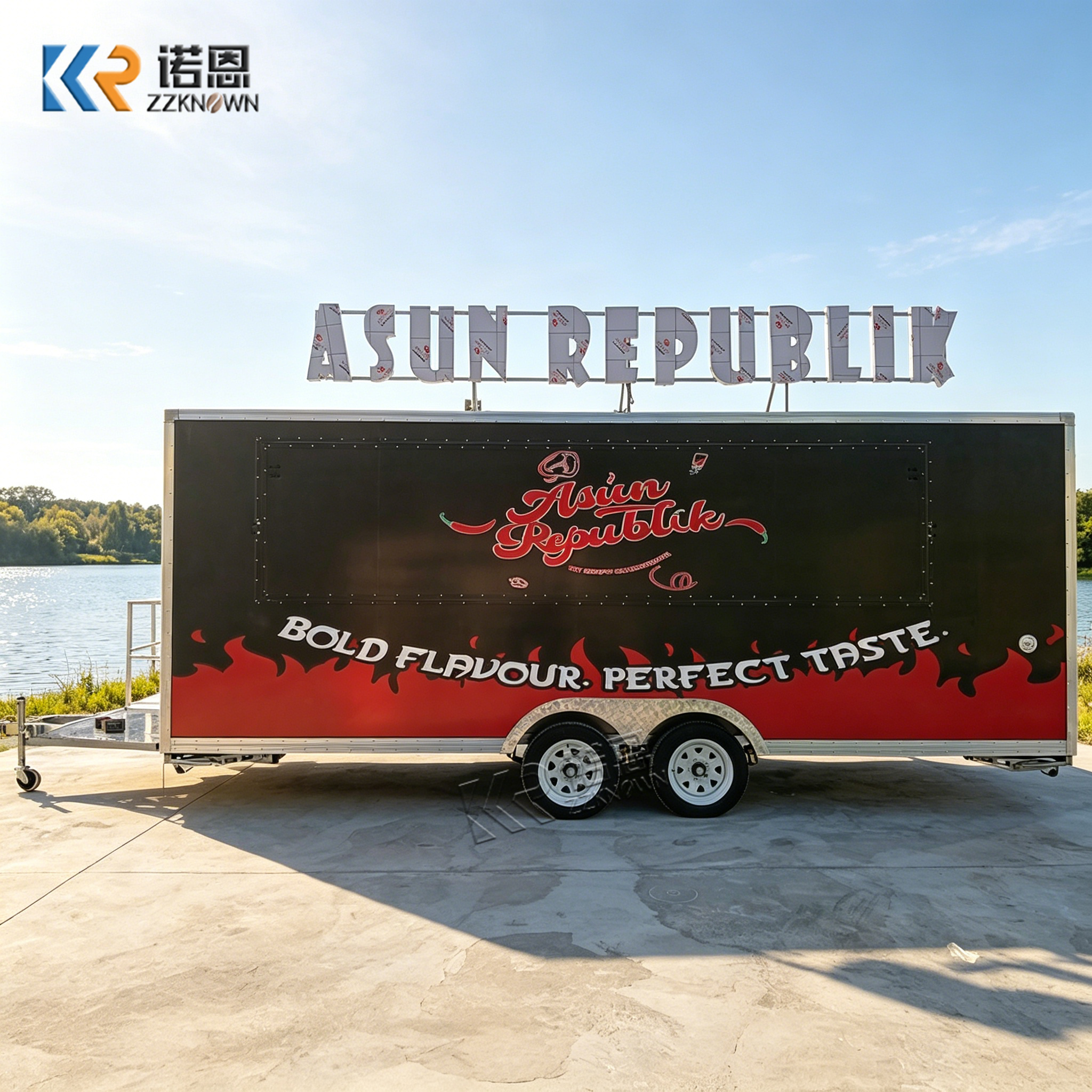 Commercial Kitchen Windows - Commercial Food Vending Trailer with Double