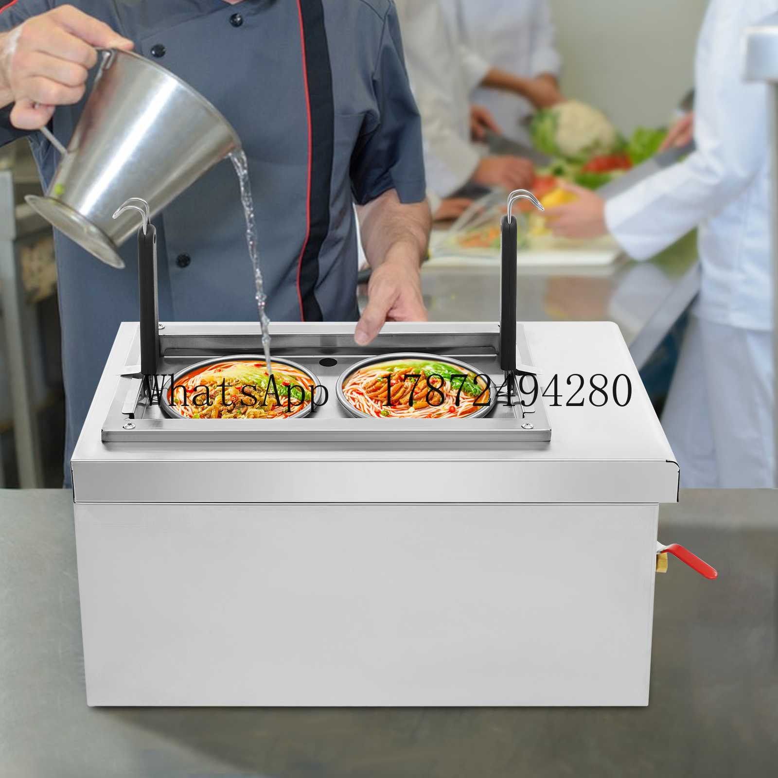 Commercial Kitchen Boiler - 2-Pan Electric Noodles Pasta Boiler 2.38gal