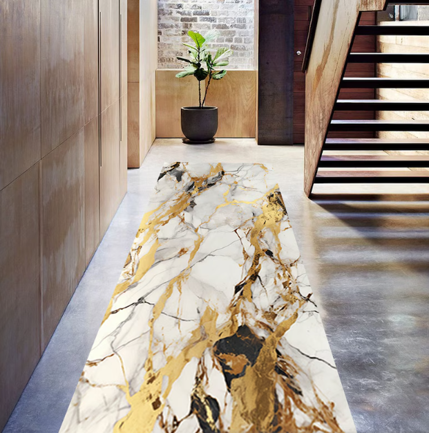 Commercial Kitchen Tile - Marble Rug Runner Modern Non-Slip Entryway