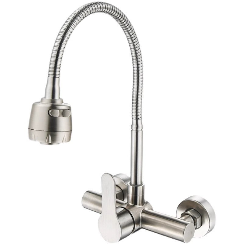 Commercial Kitchen Faucets - Wall Mount Kitchen Sink Faucet 304