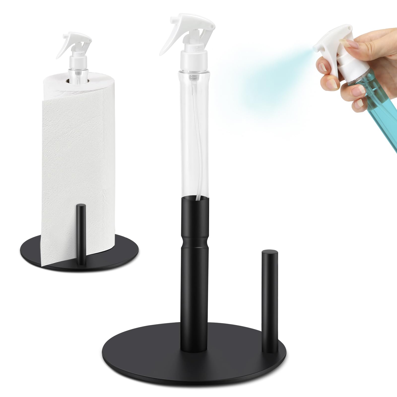 Commercial Kitchen Towels - Paper Towel Holder with Spray Bottle,