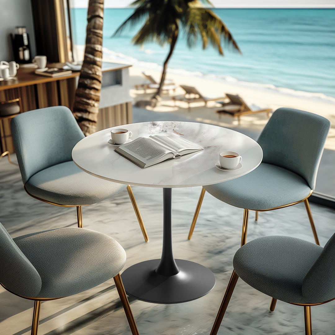 Commercial Kitchen Tile - 30'' Round Bar-Height Bistro Table |