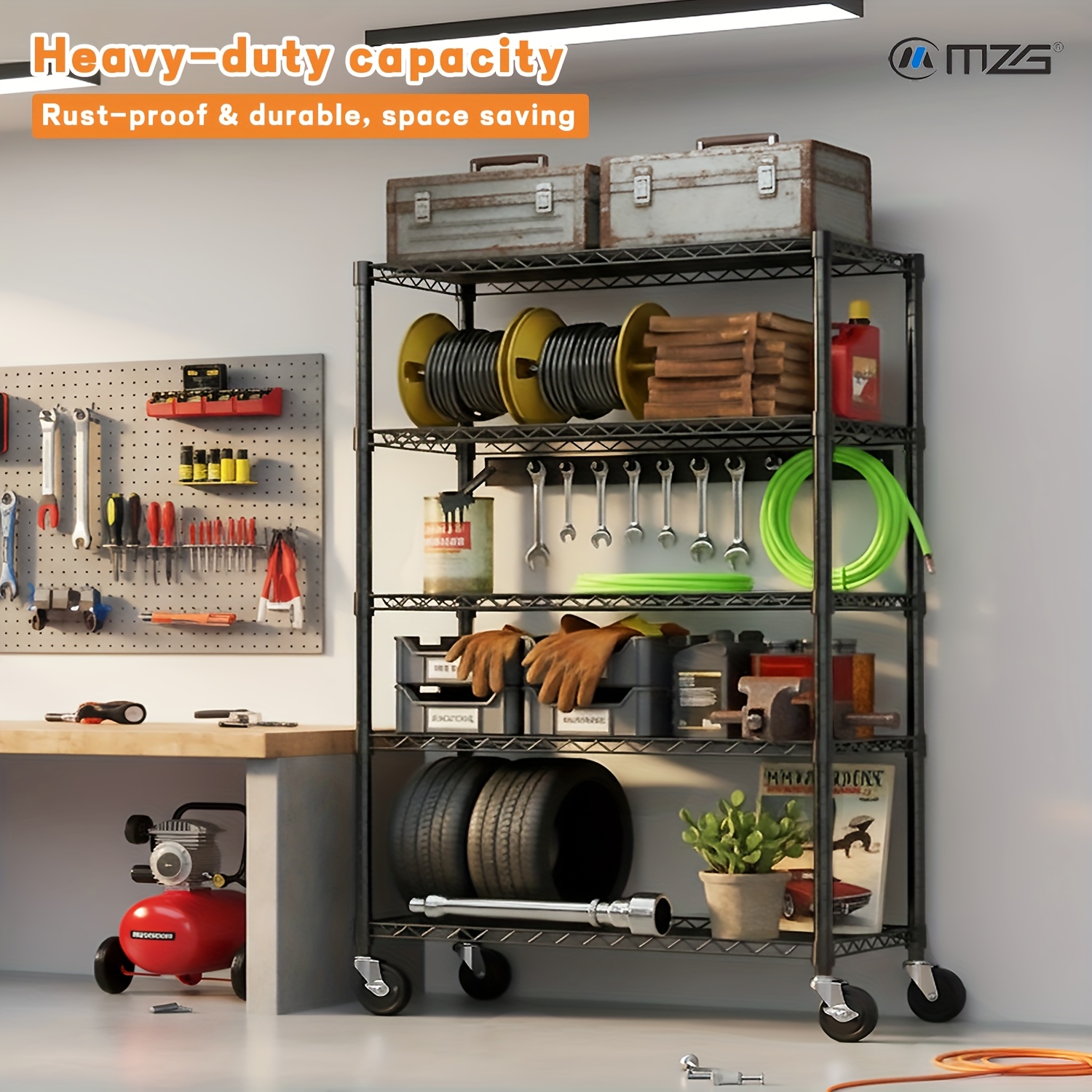 Commercial Kitchen Designer - MZG Heavy-Duty Adjustable 5/4 Shelf Metal