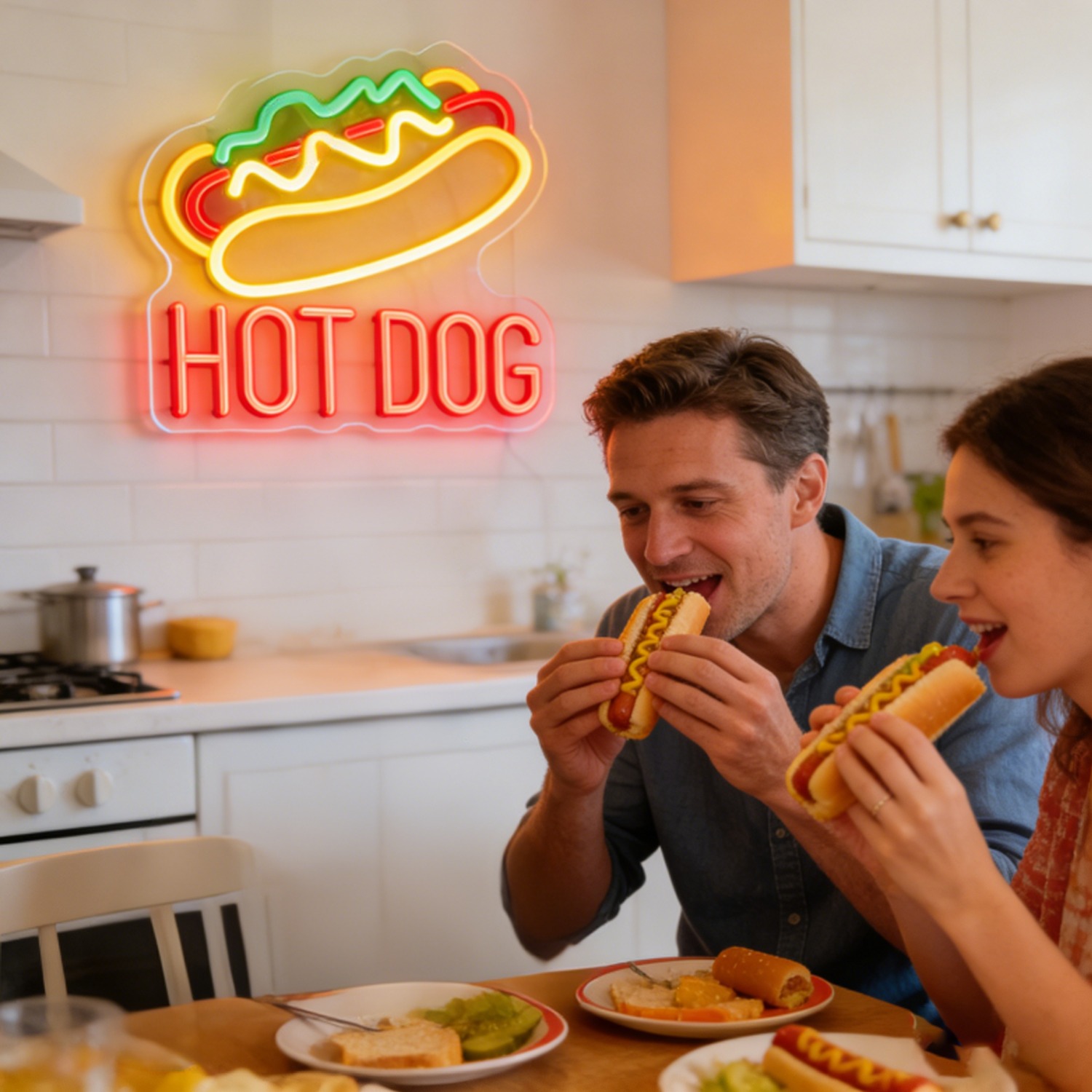HOT DOG Neon Sign Food Shaped  - Commercial Kitchen Windows のレビューと価格