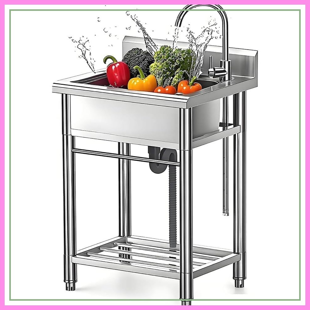 Stainless Steel Utility Sink w - Commercial Kitchen Faucets のレビューと価格