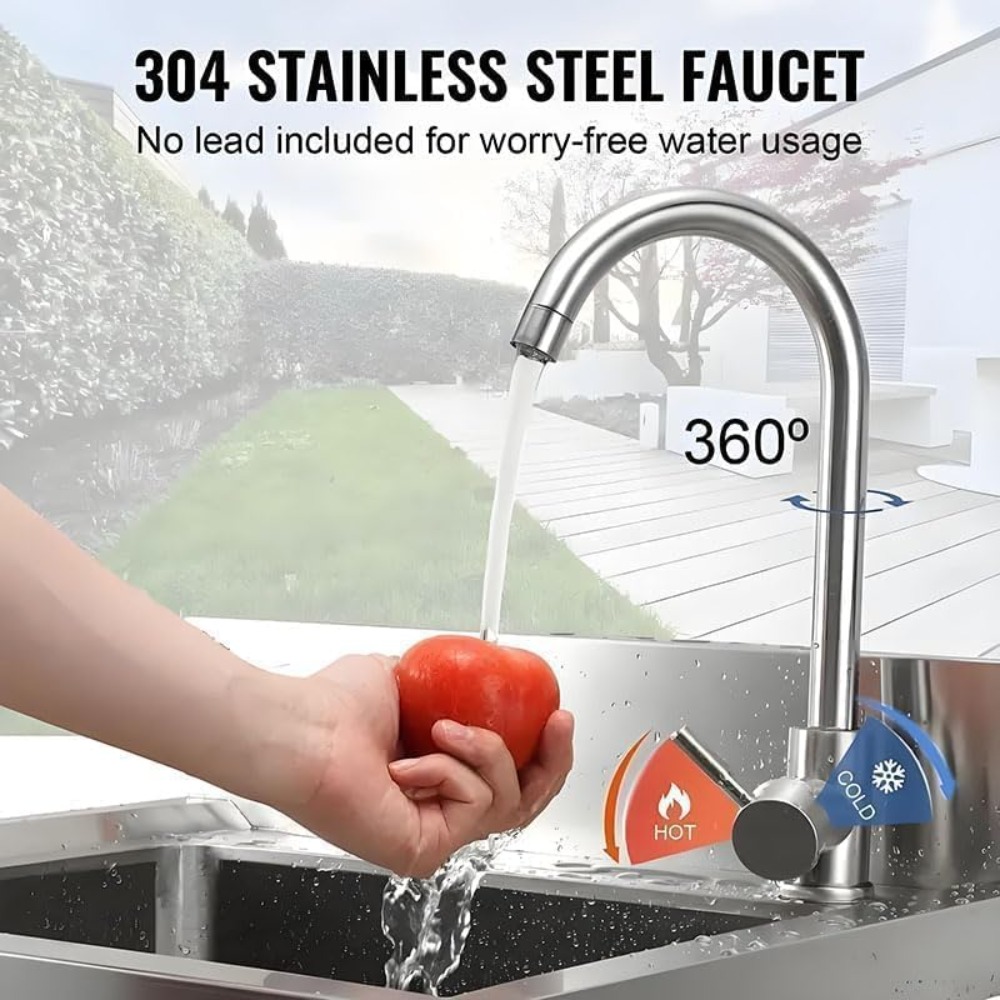 Stainless Steel Utility Sink w - Commercial Kitchen Faucets のレビューと価格