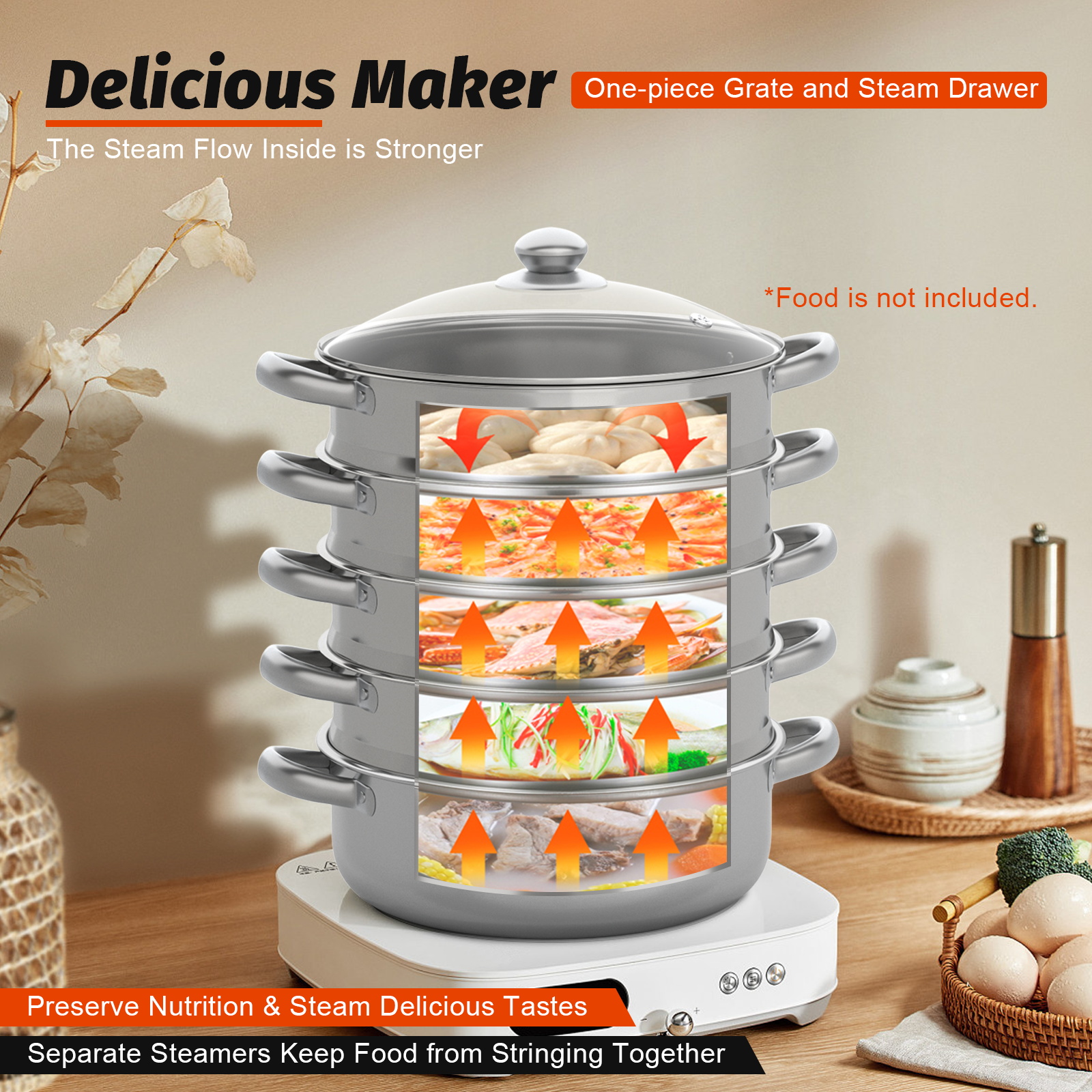 5-Layer Stainless Steel Steame - Commercial Kitchen Boiler のレビューと価格