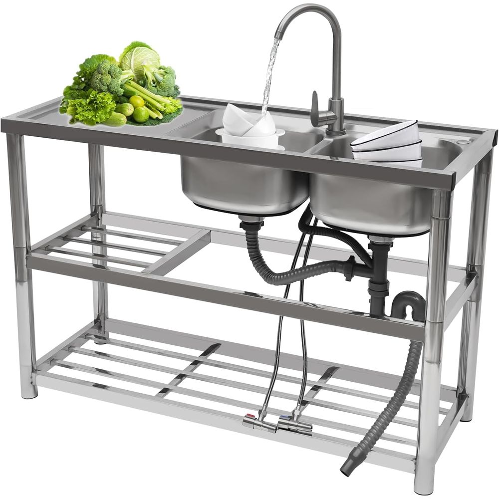 Commercial Stainless Steel Dou - Commercial Kitchen Faucets のレビューと価格