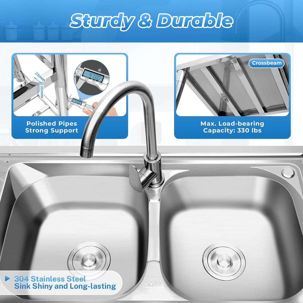 Commercial Stainless Steel Dou - Commercial Kitchen Faucets のレビューと価格
