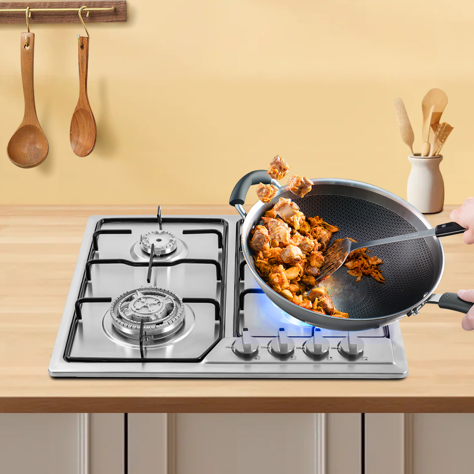 4 Head Eye Stove Gas Stove 58* - Commercial Kitchen Boiler のレビューと価格