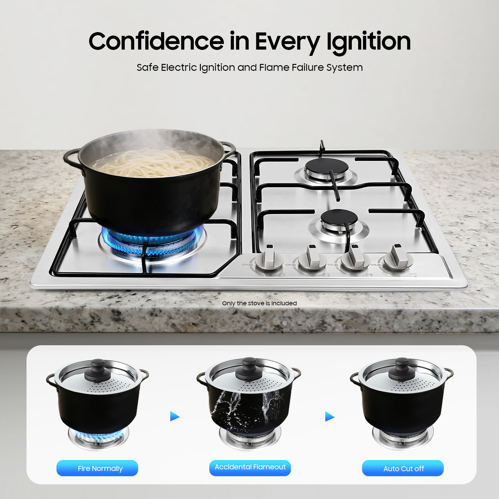4 Head Eye Stove Gas Stove 58* - Commercial Kitchen Boiler のレビューと価格