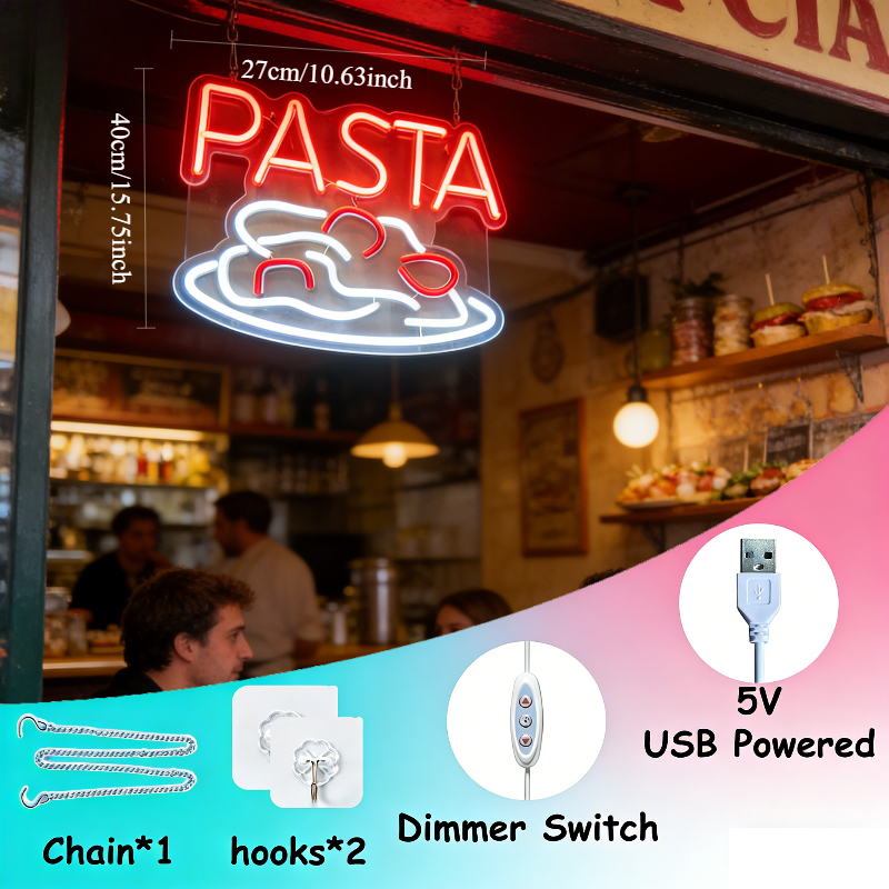 PASTA Neon Sign Shop Windows D - Commercial Kitchen Windows のレビューと価格