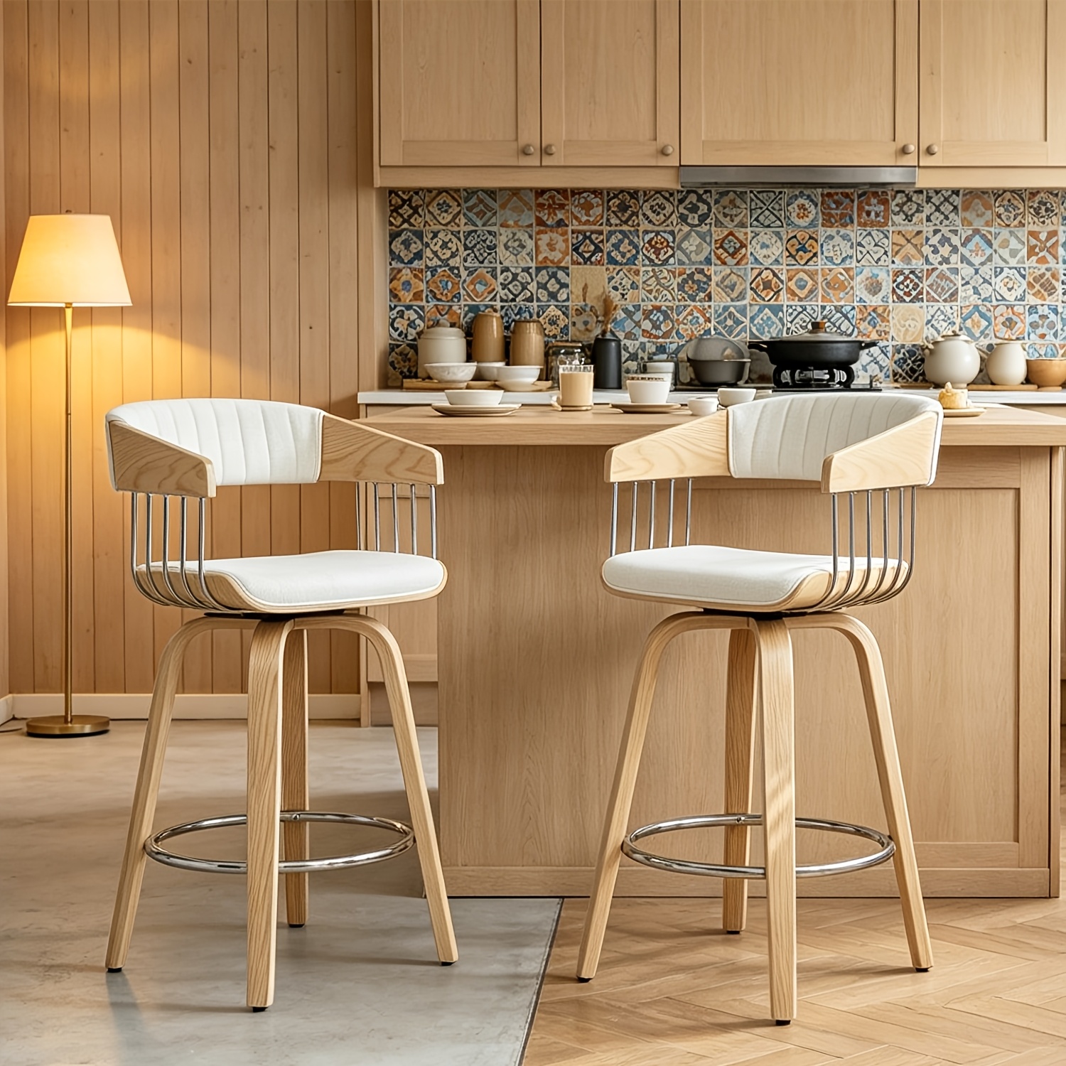 Set of 2 Swivel Bar Stools Stu - Commercial Kitchen Designer のレビューと価格