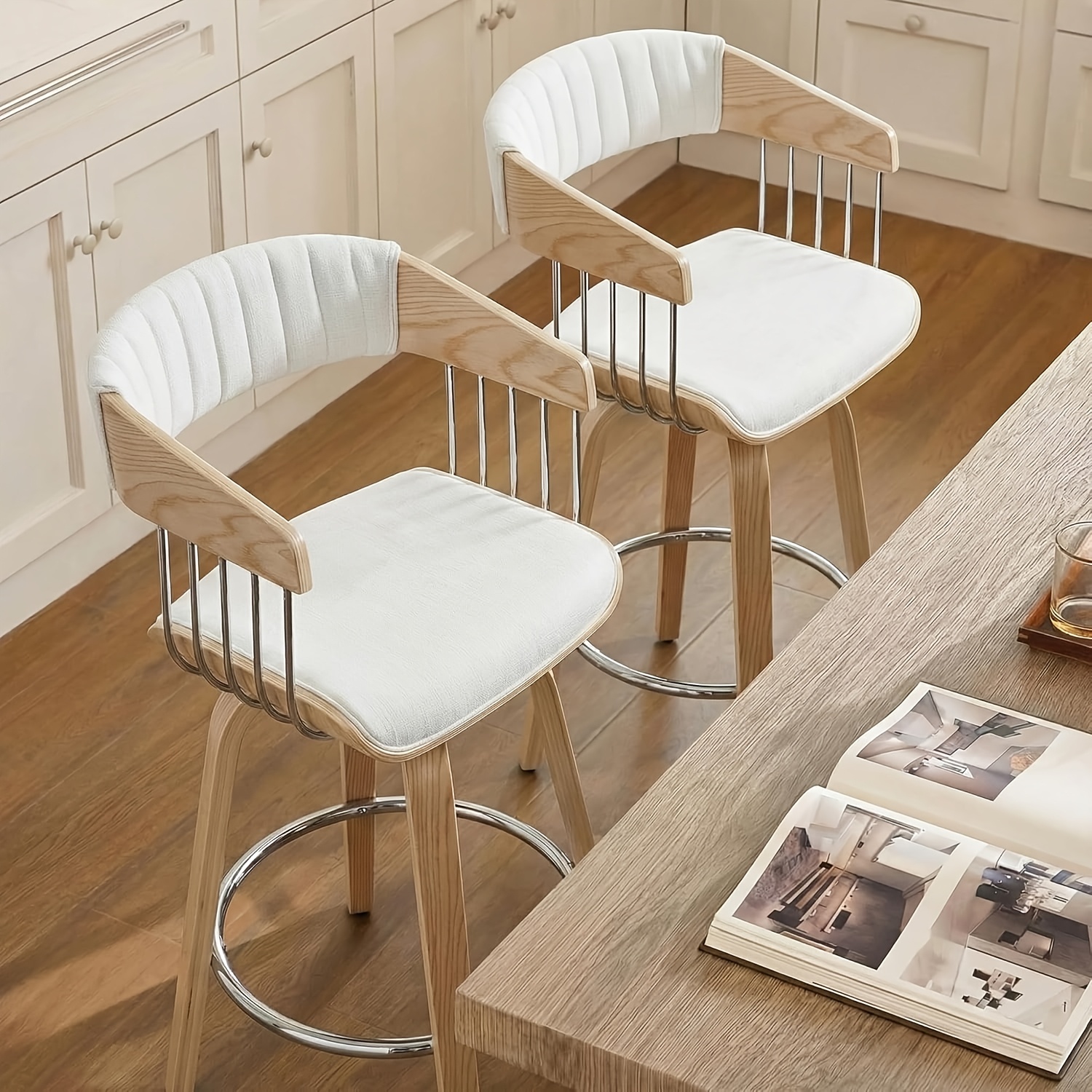 Set of 2 Swivel Bar Stools Stu - Commercial Kitchen Designer のレビューと価格