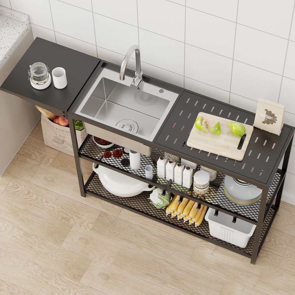 55 Stainless Steel Single Bowl - Commercial Kitchen Faucets のレビューと価格