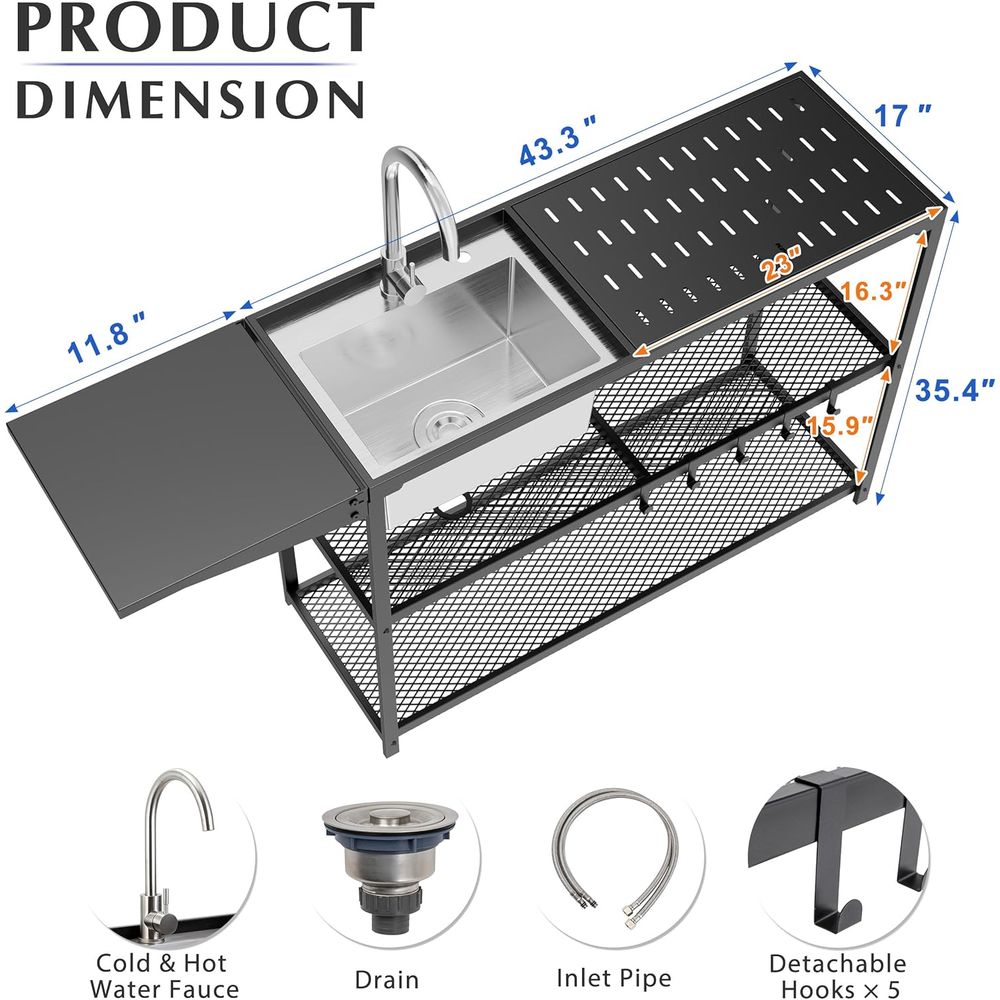 55 Stainless Steel Single Bowl - Commercial Kitchen Faucets のレビューと価格