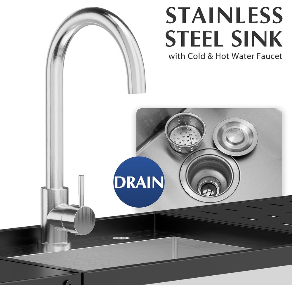 55 Stainless Steel Single Bowl - Commercial Kitchen Faucets のレビューと価格