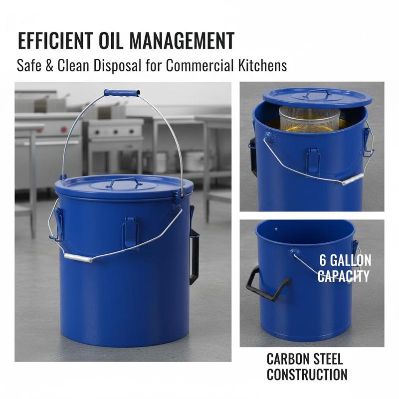 Carbon Steel Oil Storage Pail  - Commercial Kitchen Oil Disposal のレビューと価格