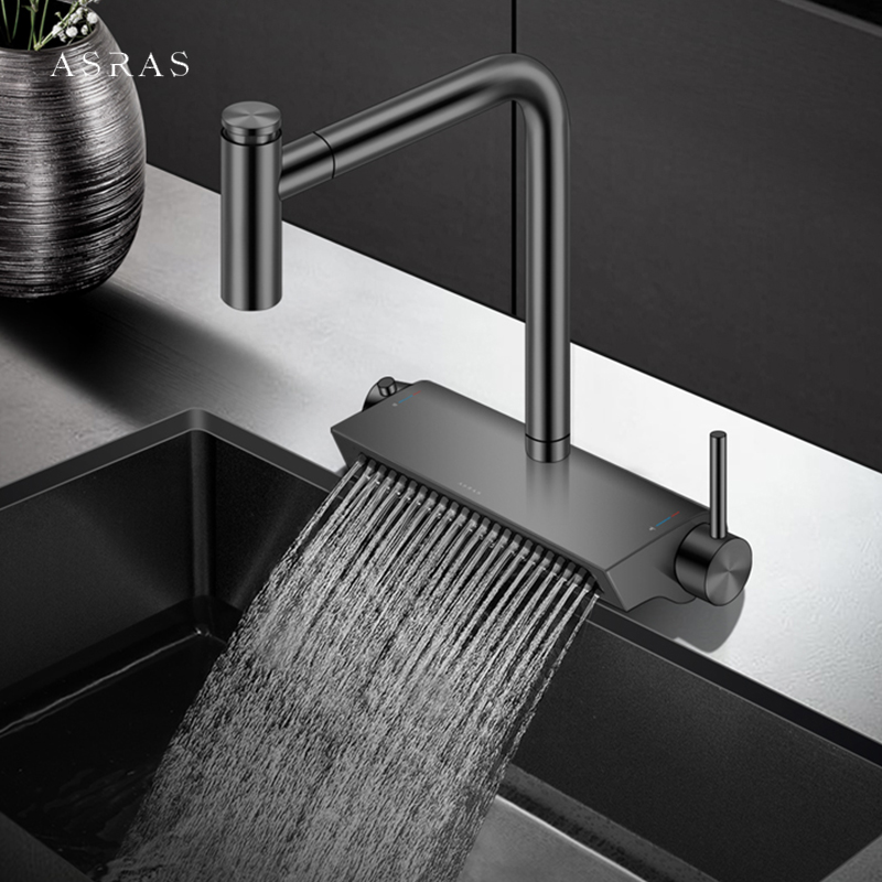 Black Brass Waterfall Faucet H - Commercial Kitchen Faucets のレビューと価格
