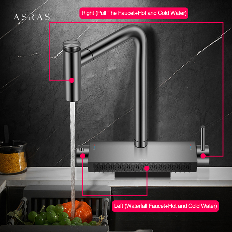 Black Brass Waterfall Faucet H - Commercial Kitchen Faucets のレビューと価格