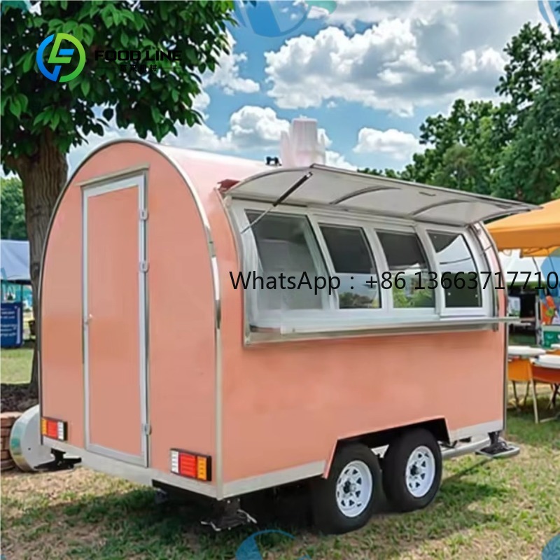 Customized Round Food Trailer  - Commercial Kitchen Windows のレビューと価格
