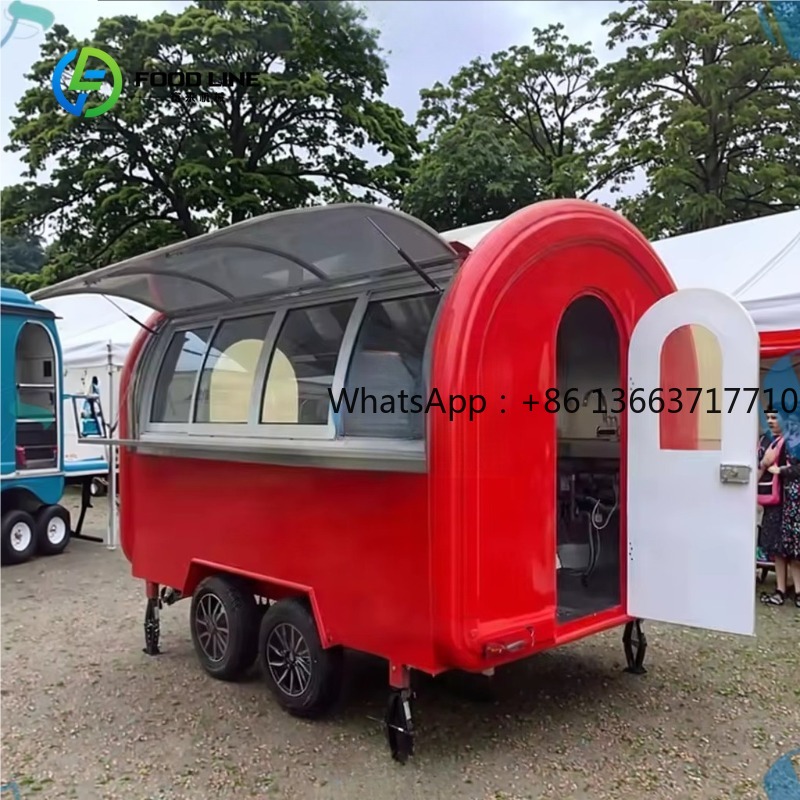 Customized Round Food Trailer  - Commercial Kitchen Windows のレビューと価格