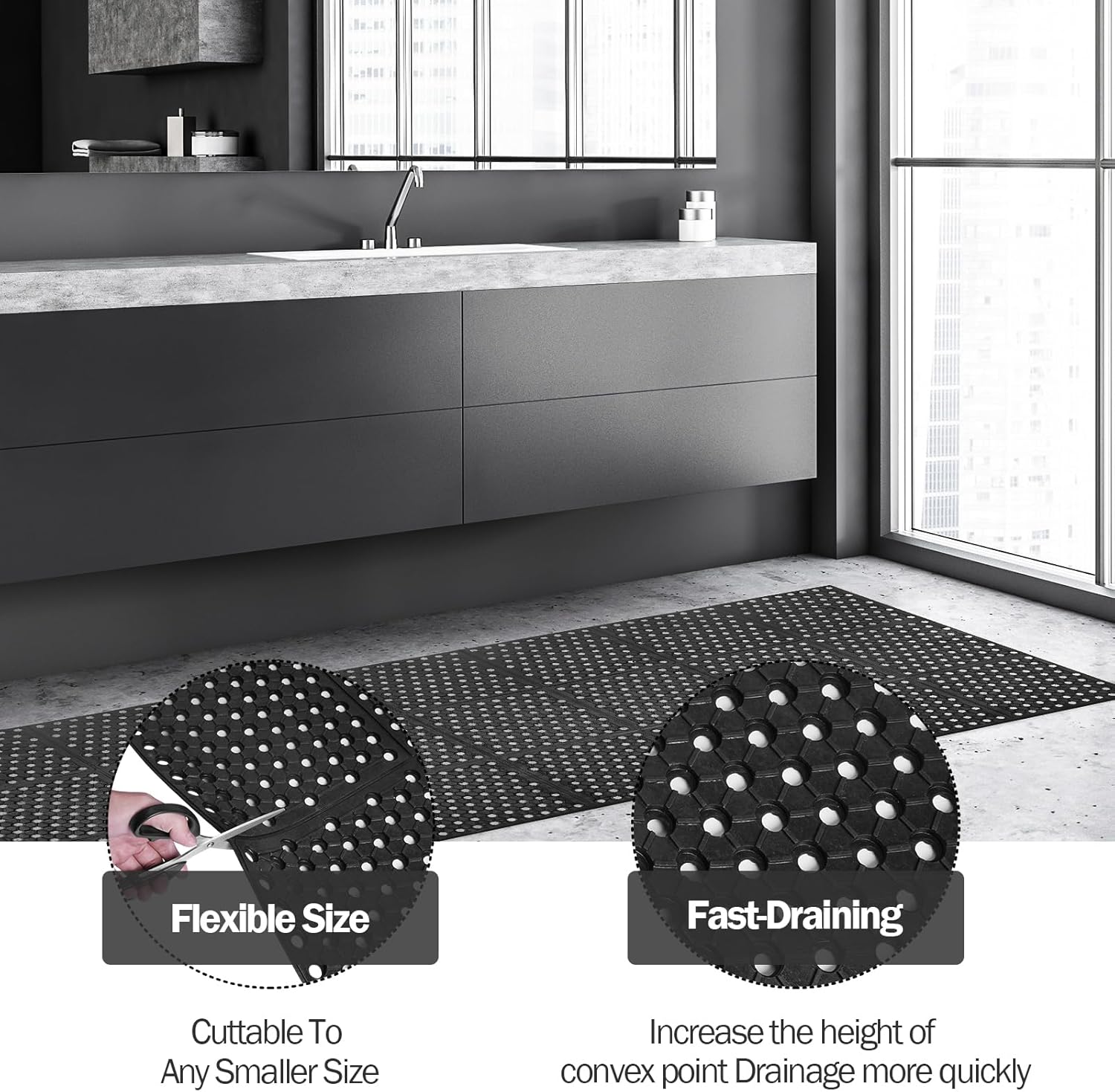 Anti-Fatigue Drainage Rubber M - Commercial Kitchen Products のレビューと価格