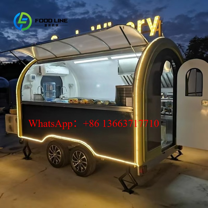 Customized Round Food Trailer  - Commercial Kitchen Windows のレビューと価格
