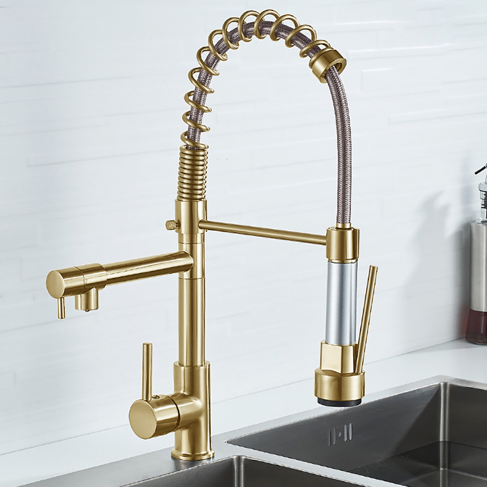 DQOK Black Brushed Spring Pull - Commercial Kitchen Faucets のレビューと価格