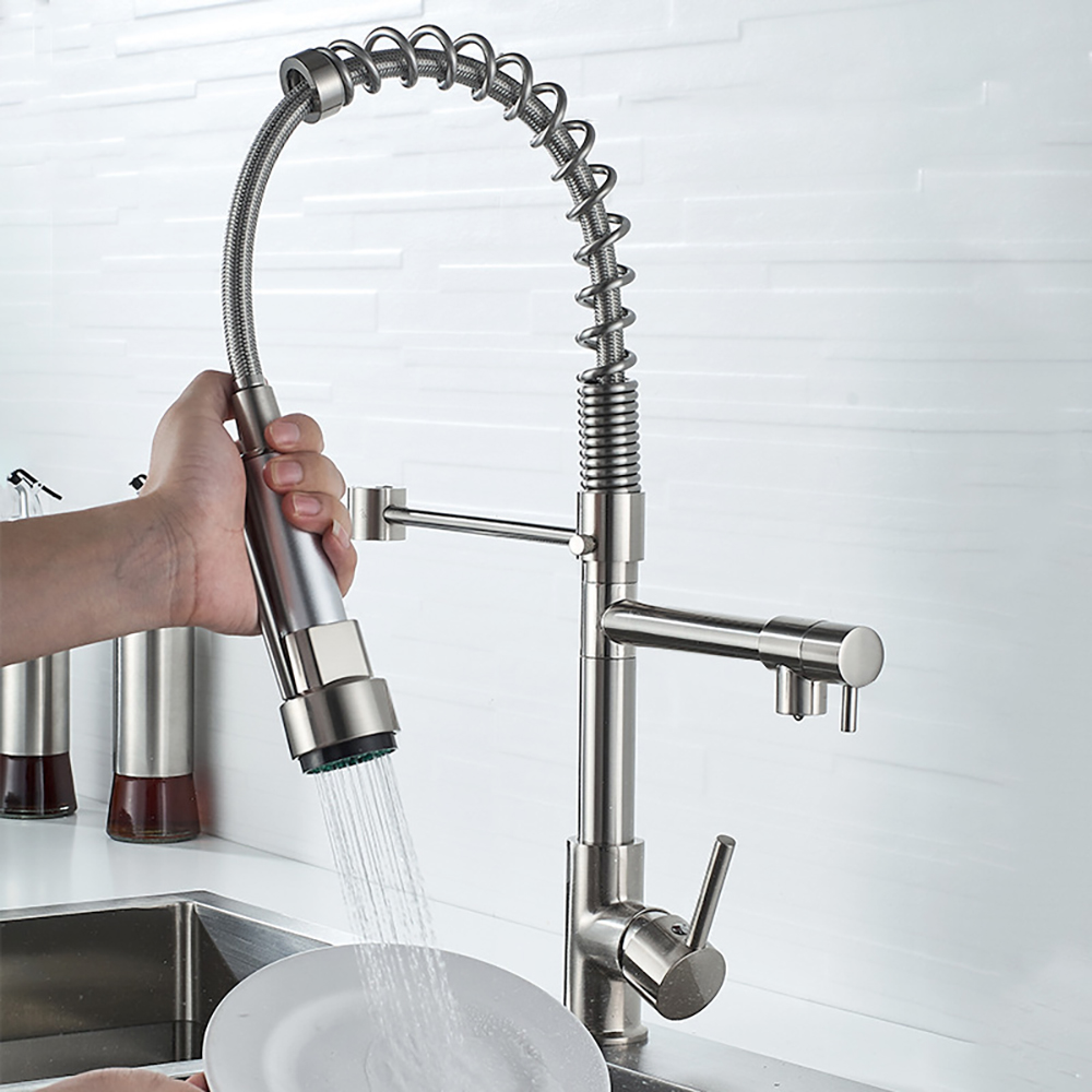 DQOK Black Brushed Spring Pull - Commercial Kitchen Faucets のレビューと価格
