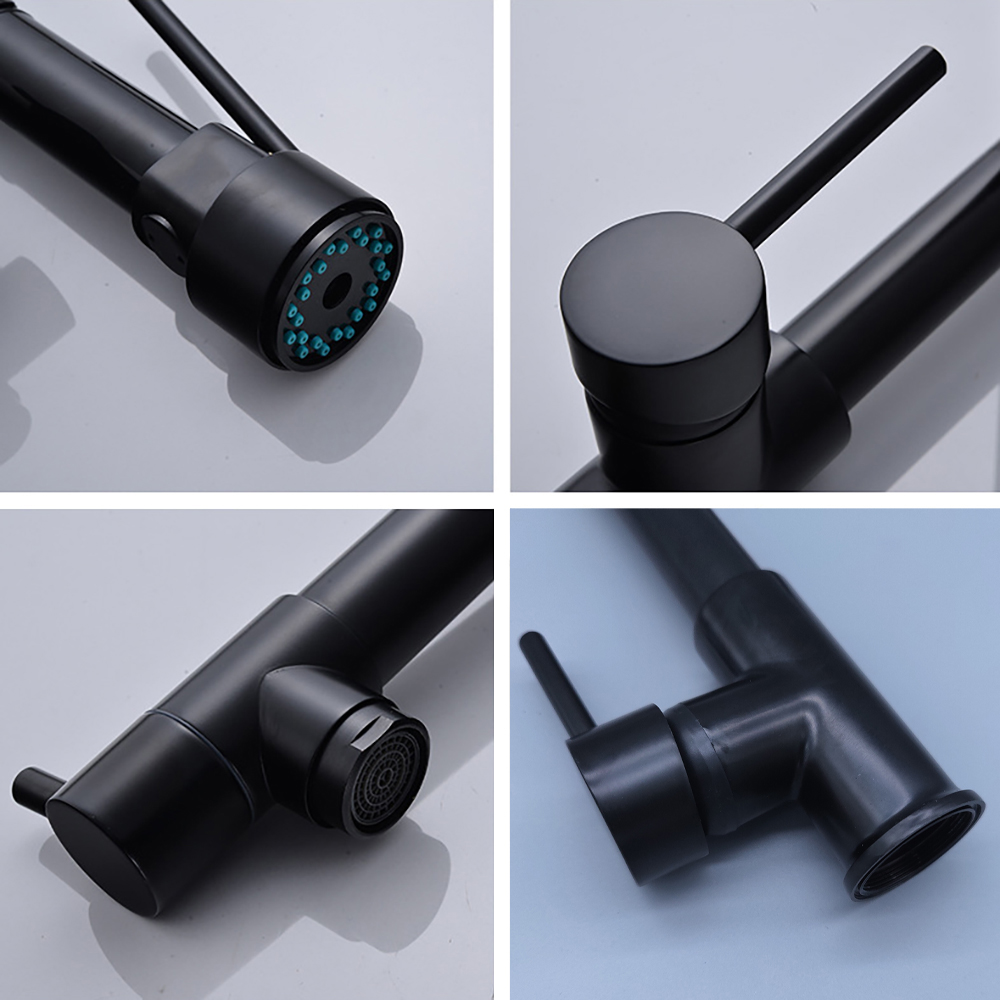 DQOK Black Brushed Spring Pull - Commercial Kitchen Faucets のレビューと価格
