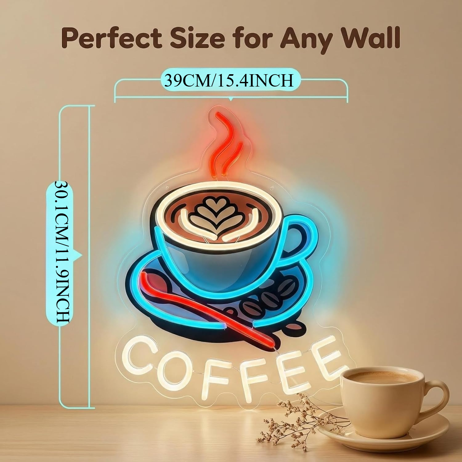 Coffee Neon Sign USB Powered L - Commercial Kitchen Windows のレビューと価格