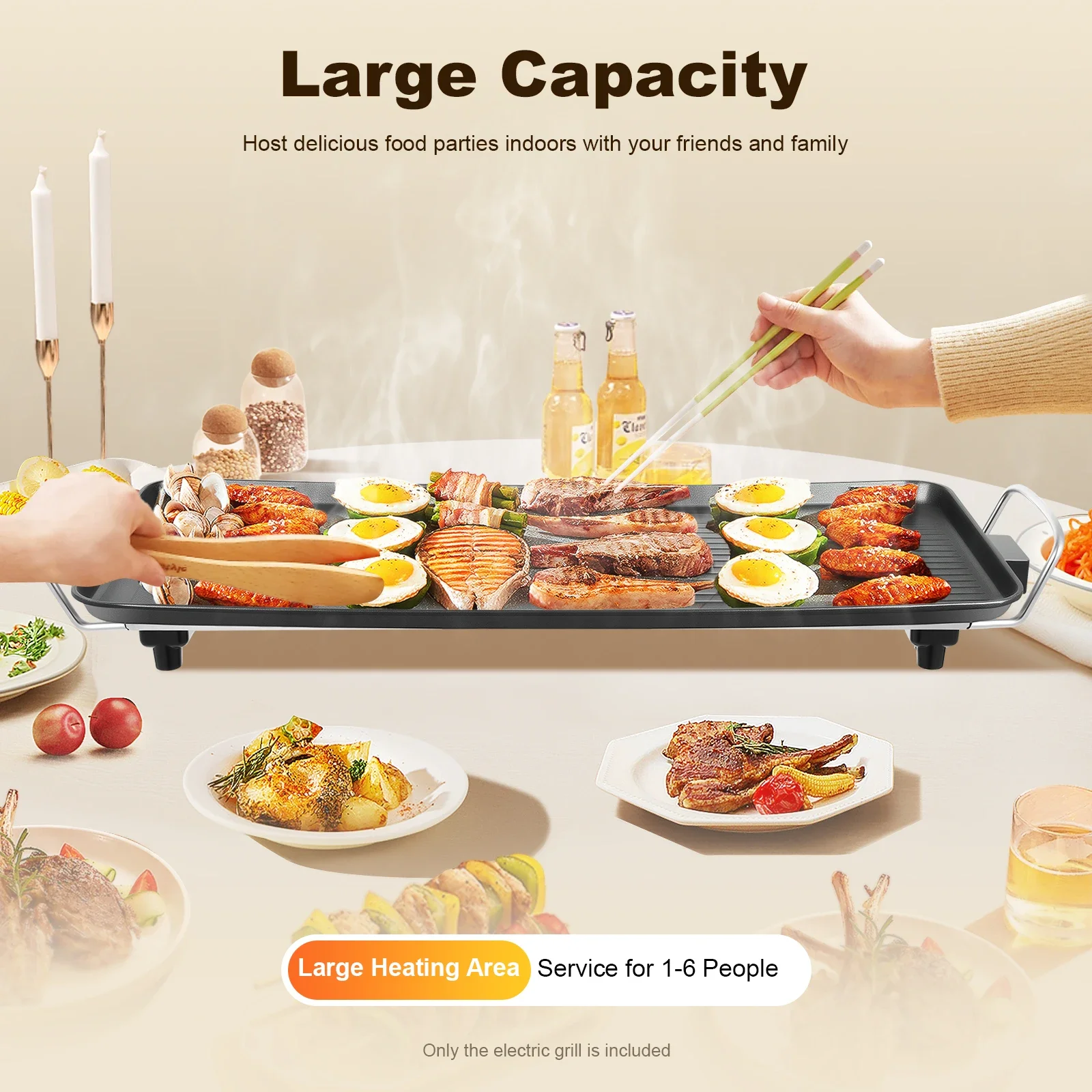 27'' 1500W Electric Griddle Te - Teppanyaki Grill Table のレビューと価格